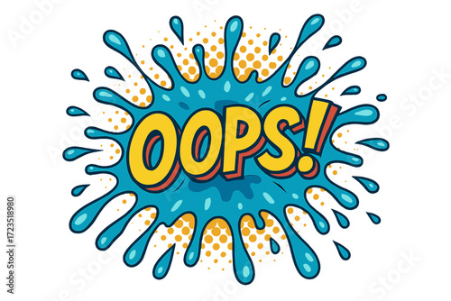 Oops! comic style icon set. expressive, colorful comic burst icons collection