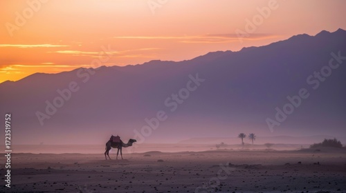 Desert & Safari Vistas: Camel Caravans, Horse Silhouettes at Sunset & Sahara Dune Landscapes