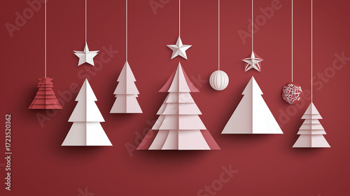 christmas tree made of paper