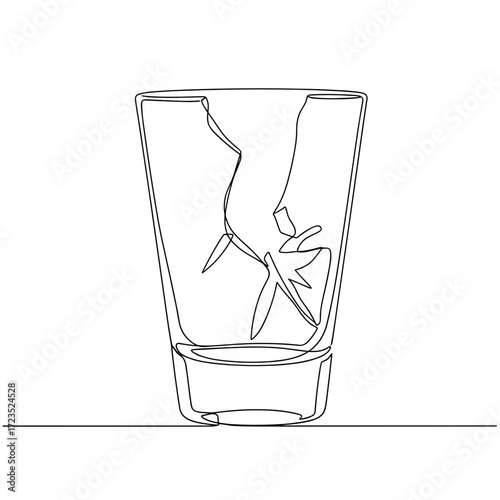 A minimalist icon featuring broken glass, black on a transparent background, for use on hazard signs, safety products, and repair service banners.