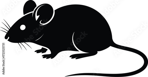 Black mouse silhouette vector illustration rodent animal pest control design art