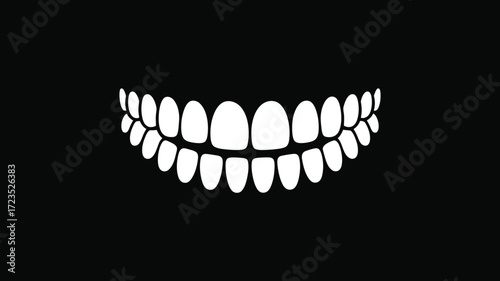 Dental health and teeth whitening concept with a bright white smile graphic