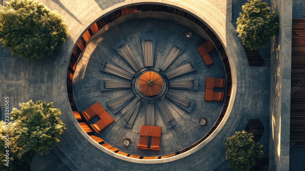 Obraz premium rottion hyper detailed style of a rotating roof view