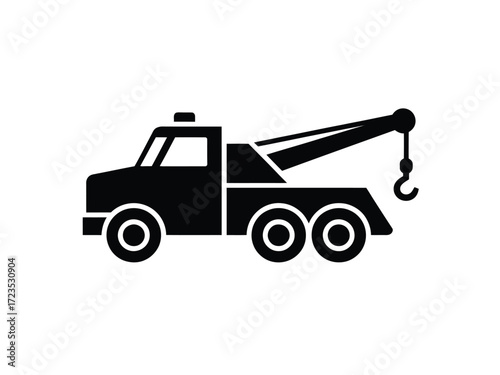 Tow truck vehicle service icon vector illustration eps scalable graphic silhouette vector illustration white background