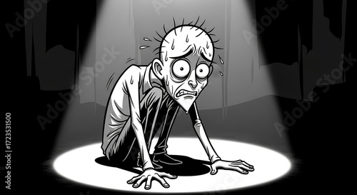 Nervous Character Spotlit.