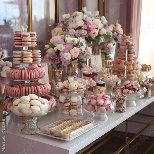 Wallpaper Mural Appealing dessert table with macaron Torontodigital.ca