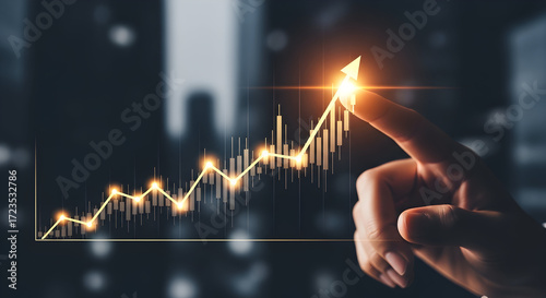 Financial Growth Success Investment Strategy Business Development Chart Graph Upward Trend Data Analytics  Marketing  Economy Progress Innovation Technology Future Planning  Vision  Goal