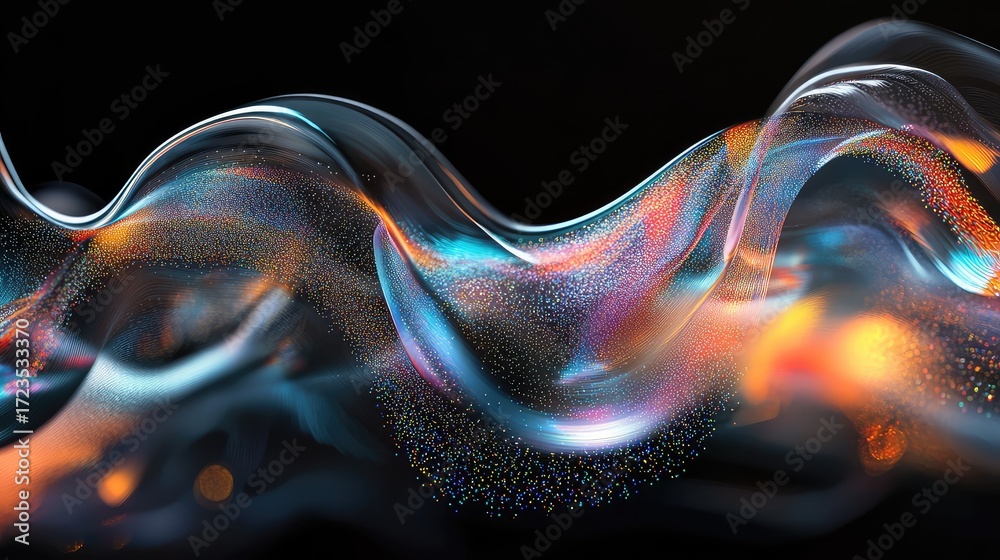 Obraz premium flow liquid style digital wave scanning