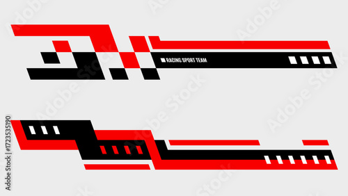 Minimalist car stripes and decal graphic design. Car side graphic design. Racing graphic design. Car decal and sticker design. Automotive decoration.
