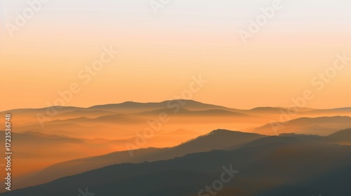 Wallpaper Mural Mountain Sunrise/Sunset Landscapes: Misty Valleys, Blue Skies & Forest Hill Silhouettes Torontodigital.ca