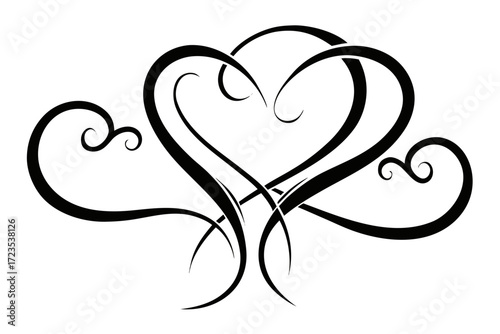Vector illustration of an abstract red heart for love and romance design