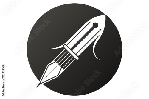 Vector illustration of a space rocket icon for design and art tools