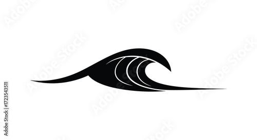 Elegant black wave design with sweeping curves a striking silhouette