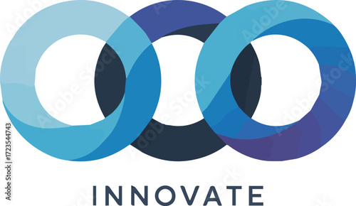 Vector art of innovate logo with three overlapping circles