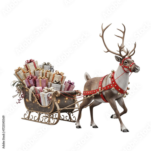 sleigh with reindeer