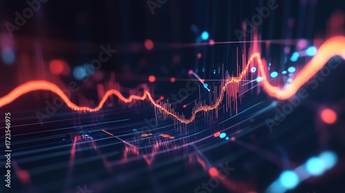 Wallpaper Mural dynamic futuristic scrolling line chart Torontodigital.ca