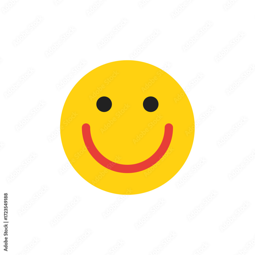 Fototapeta premium Single smile icon. Happy face symbol. Vector color icon isolated on white background.