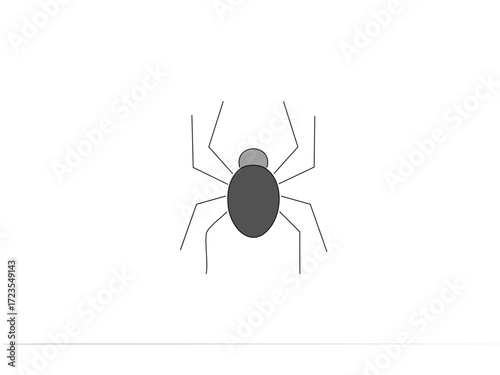Spider vector illustration, detailed black silhouette insect design, isolated on white background, perfect for Halloween graphics, creepy decoration, nature concepts, logos and educational materials