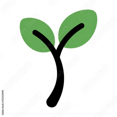 Vibrant green sprout silhouette symbolizing growth, new beginnings, and environmental care, perfect for nature concepts