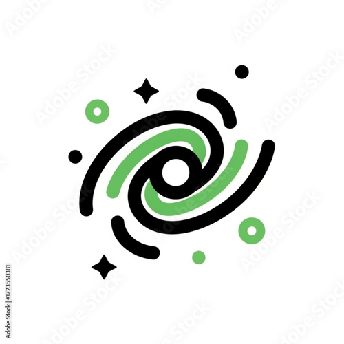 Dynamic galaxy silhouette design symbolizing cosmic energy, scientific discovery, and the vastness of space for modern projects