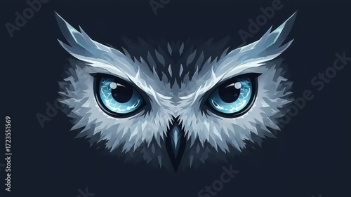 Striking Owl Eyes with Intense Blue Coloration