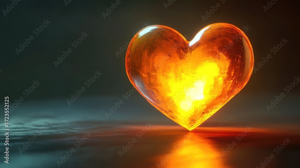 Fototapeta premium heillumation illuminating heart in 3d render style