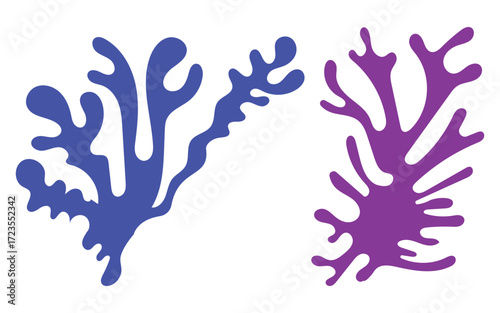 Abstract blue coral shape with fluid, branching organic design.