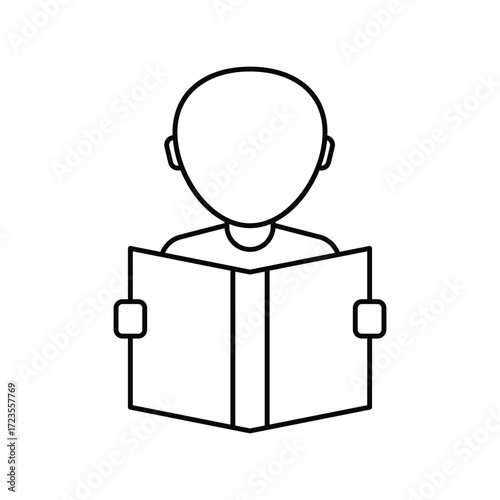 Self Study icon with white background vector stock illustration
