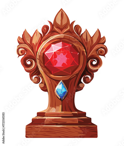 Classic bronze trophy with a large red jewel, representing a prestigious award for a top accomplishment