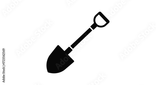 Simple black gardening tool depiction on a white background silhouette