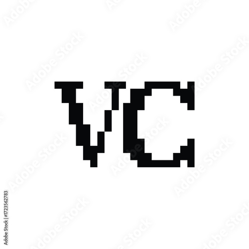 VC monogram logo design letter text name symbol monochrome logotype alphabet character simple logo