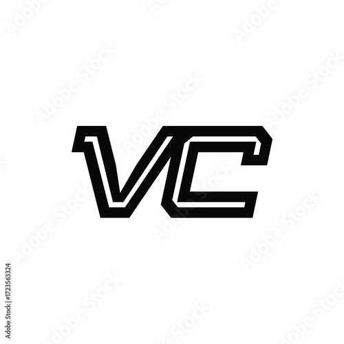 VC monogram logo design letter text name symbol monochrome logotype alphabet character simple logo