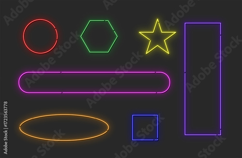 図形のシンプルなネオンライト カラフル〜Simple neon light colorful shapes〜