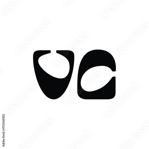 VC monogram logo design letter text name symbol monochrome logotype alphabet character simple logo