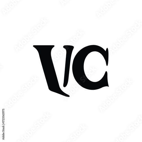 VC monogram logo design letter text name symbol monochrome logotype alphabet character simple logo