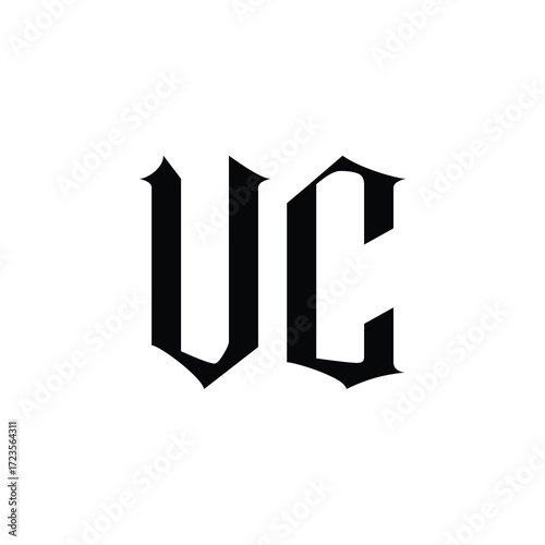 VC monogram logo design letter text name symbol monochrome logotype alphabet character simple logo