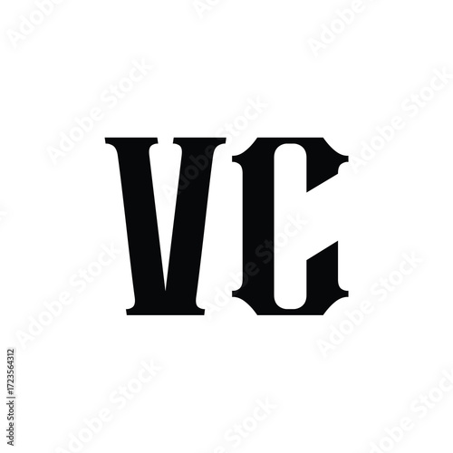 VC monogram logo design letter text name symbol monochrome logotype alphabet character simple logo