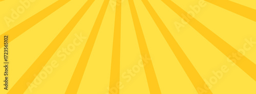 Yellow banner with Sun rays, lines background, light.  suit for bussines contens, banners.