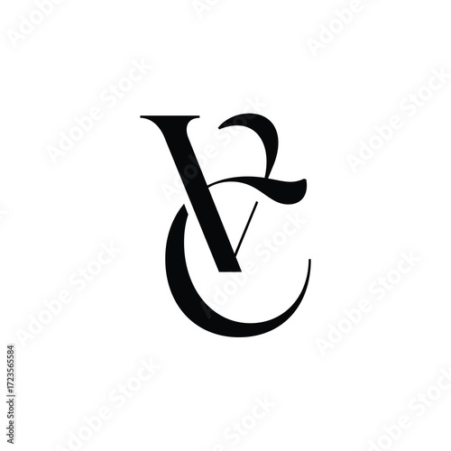 VC monogram logo design letter text name symbol monochrome logotype alphabet character simple logo