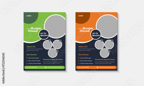 Modern Food Flyer Template for Restaurant and care Promotion