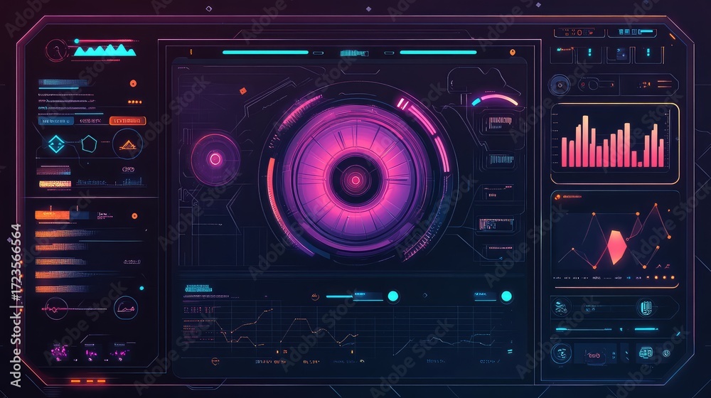 Fototapeta premium futuristic flat style expanding holographic ui