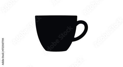 Simple black coffee mug illustration a minimalist design silhouette
