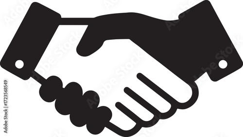 hand shake icon silhouette vector illustration
