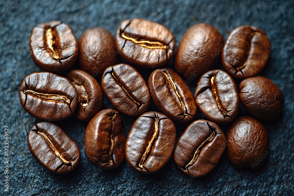 Fototapeta premium Earthy Tones Highlighting Natural Coffee Bean Surface