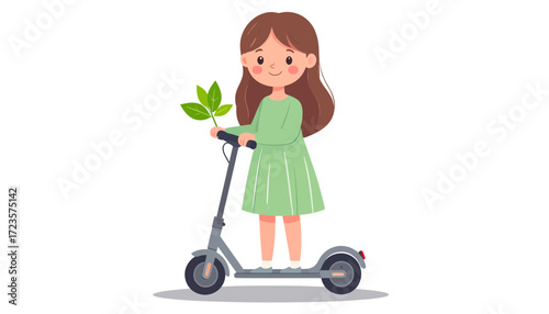 Adorable electric scooter character
