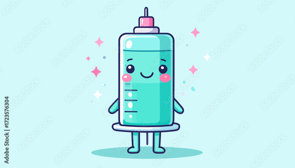 Obraz premium Adorable syringe character 
