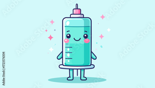 Adorable syringe character 