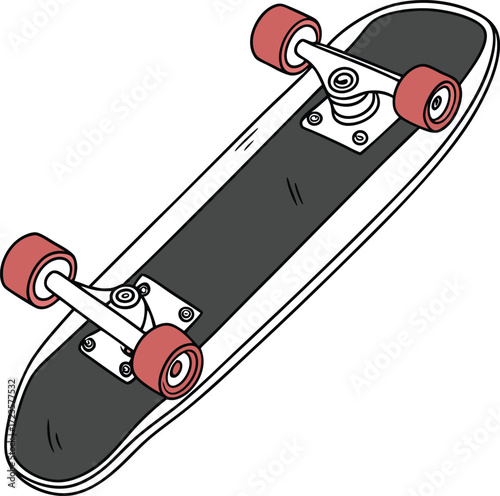 Vector clip art illustration of skateboard equipment or object for business design icon on white background