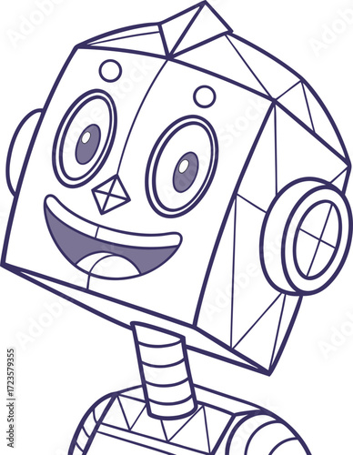 Cute happy funny fish cartoon character vector illustration for kids coloring book design