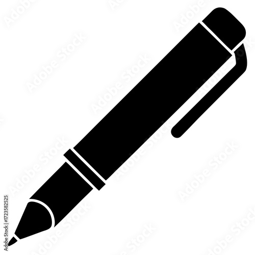Signature pen icon vector silhouette 